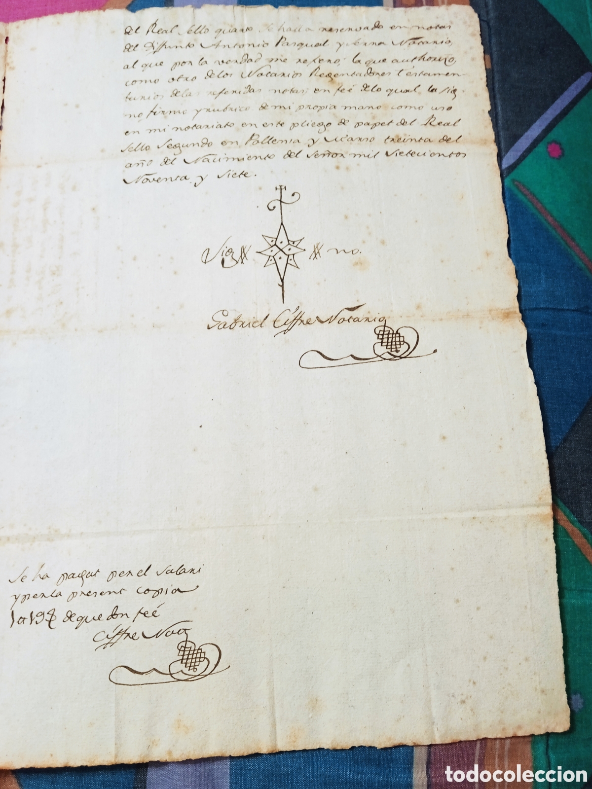Manuscritos antiguos: DOCUMENTO DOS HOJAS 1792 POLLENSA POLLEN&Ccedil;A MALLORCA SELLO 272 MARAVED&Iacute;S - Foto 2