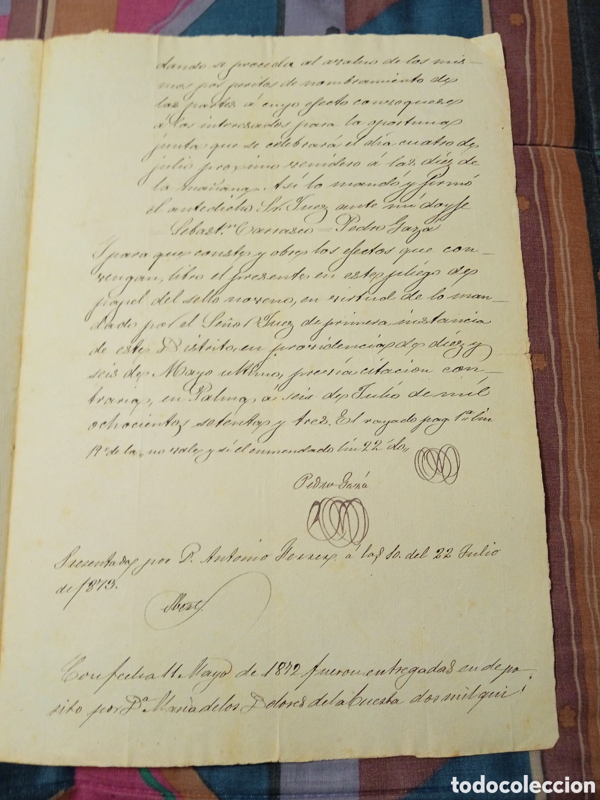 Manuscritos antiguos: DOCUMENTO DOS HOJAS 1873 PALMA DE MALLORCA TEMA HERENCIA - Foto 2