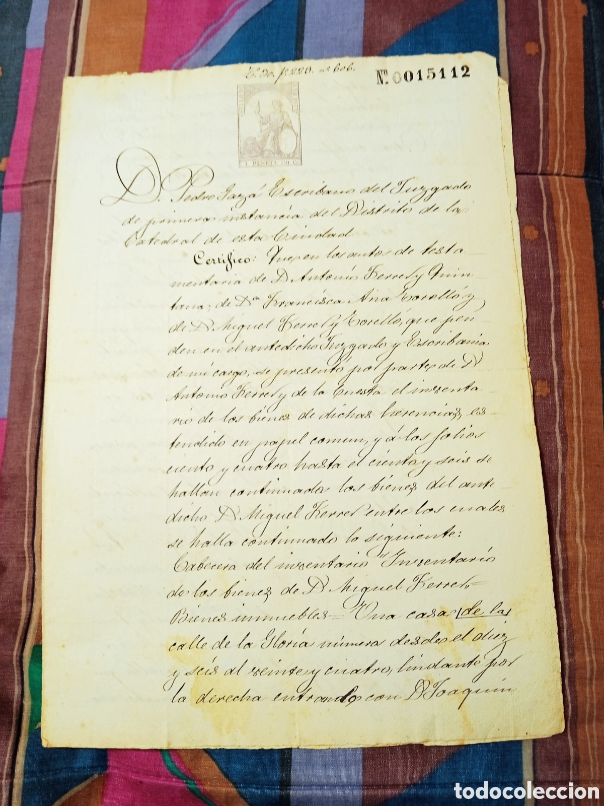Manuscritos antiguos: DOCUMENTO DOS HOJAS 1873 PALMA DE MALLORCA TEMA HERENCIA - Foto 1