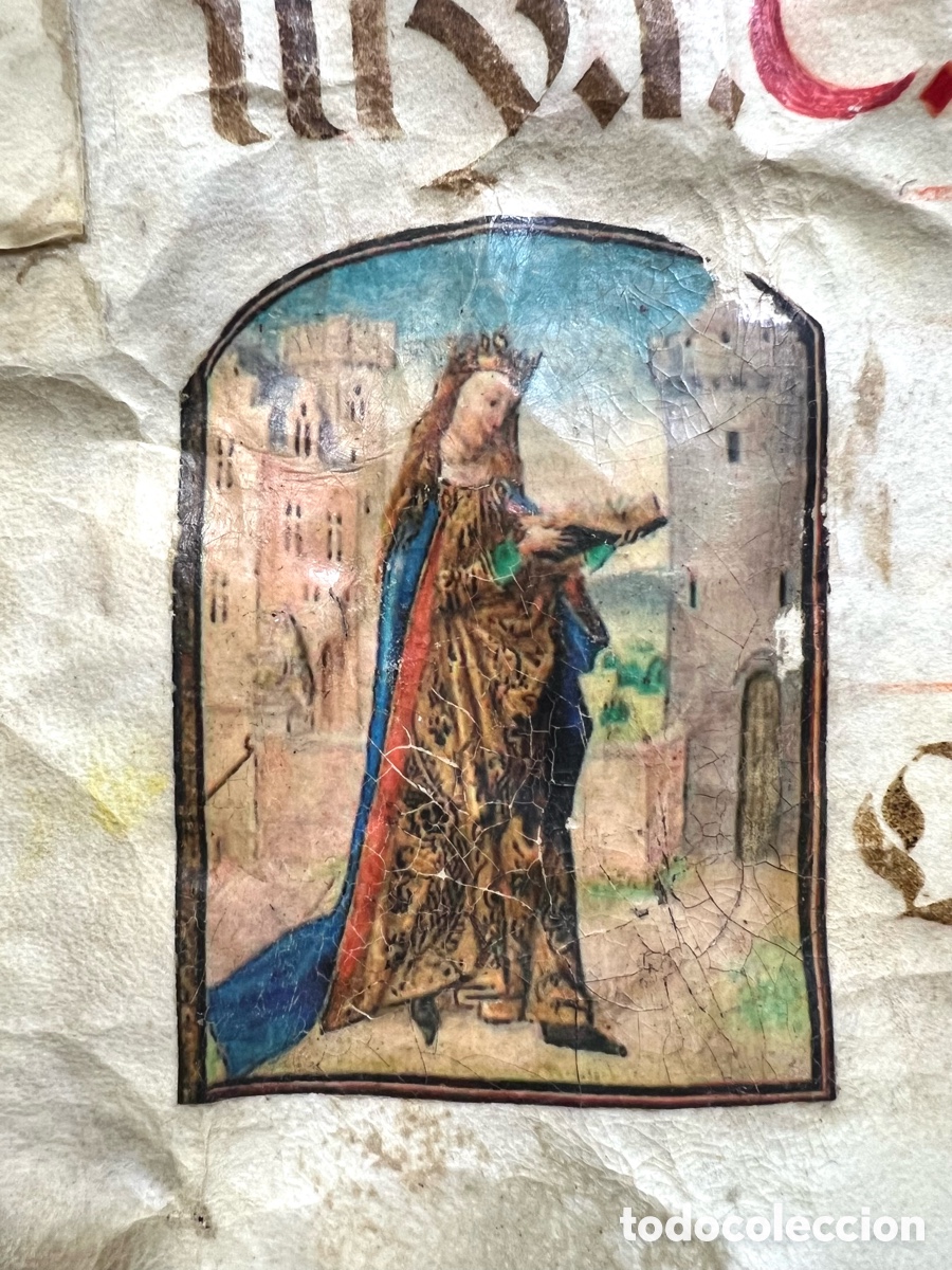 Manuscritos antigos: Santa In&eacute;s, miniado de Cantoral. S.XVI