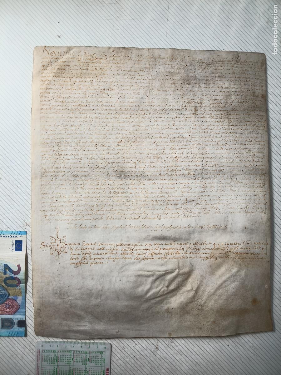 Manuscritos antiguos: Manuscrito antiguo en pergamino. 1524