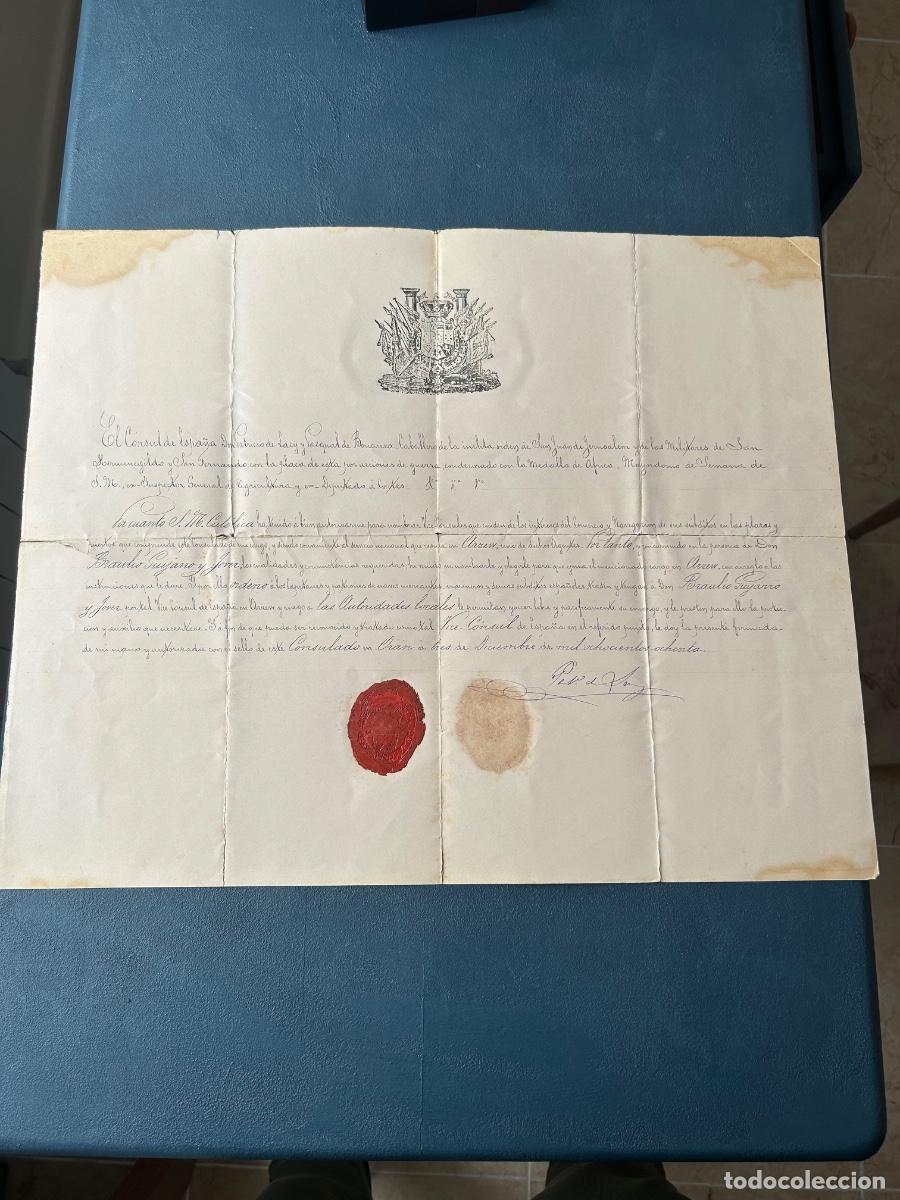 Manuscritos antigos: Concesi&oacute;n consul 1880