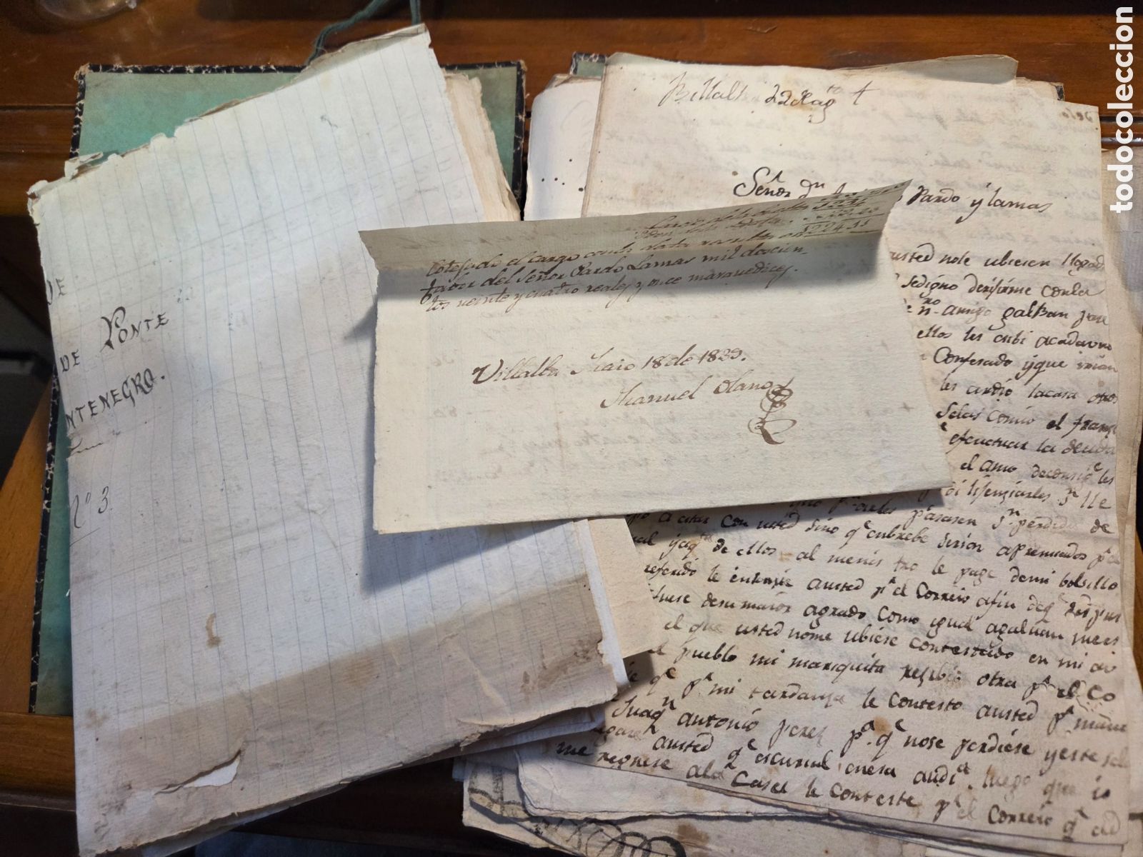 Manuscritos antiguos: CORU&Ntilde;A GALICIA 1820 LOTE DE CARTAS DOCUM