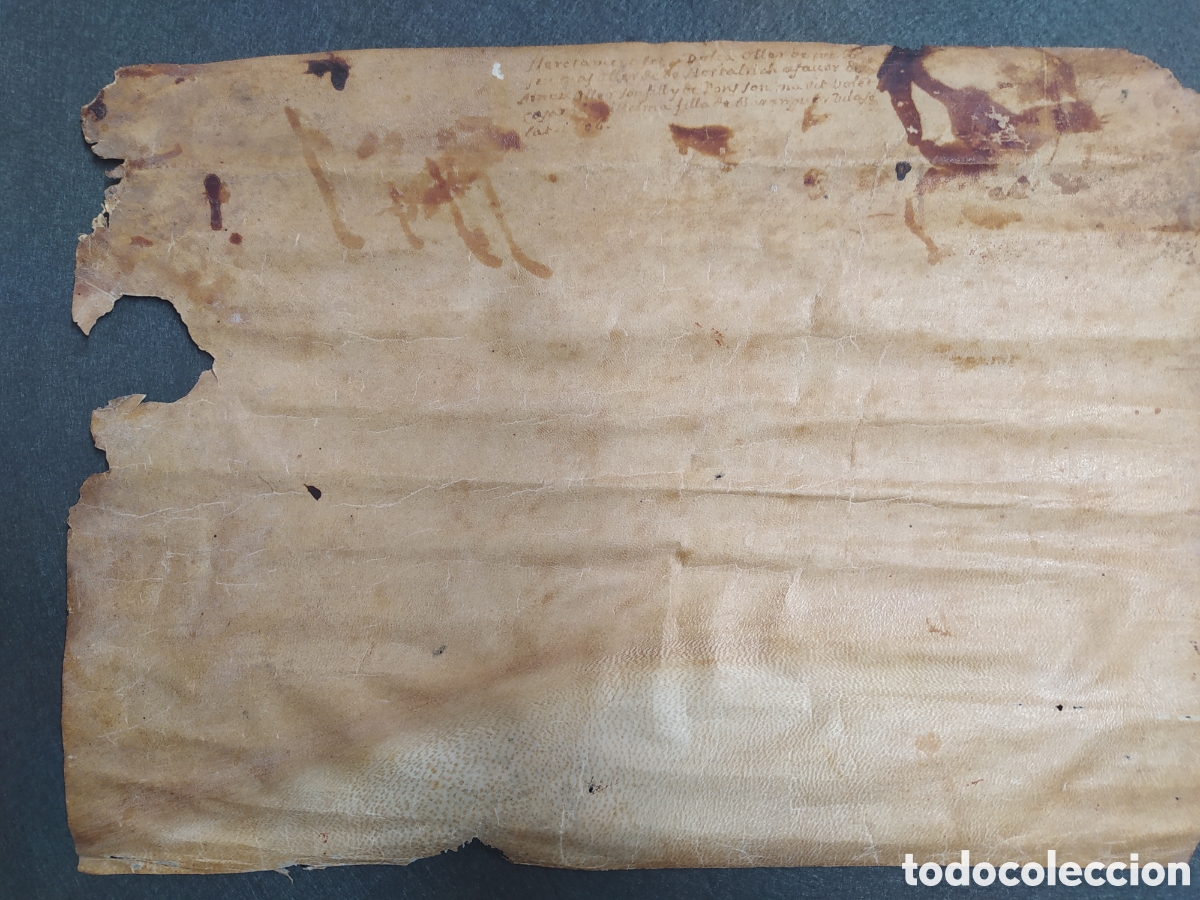 Manuscritos antiguos: PERGAMINO MANUSCRITO DOCUMENTO NOTARIAL 1306 HOSTALRIC - Foto 5