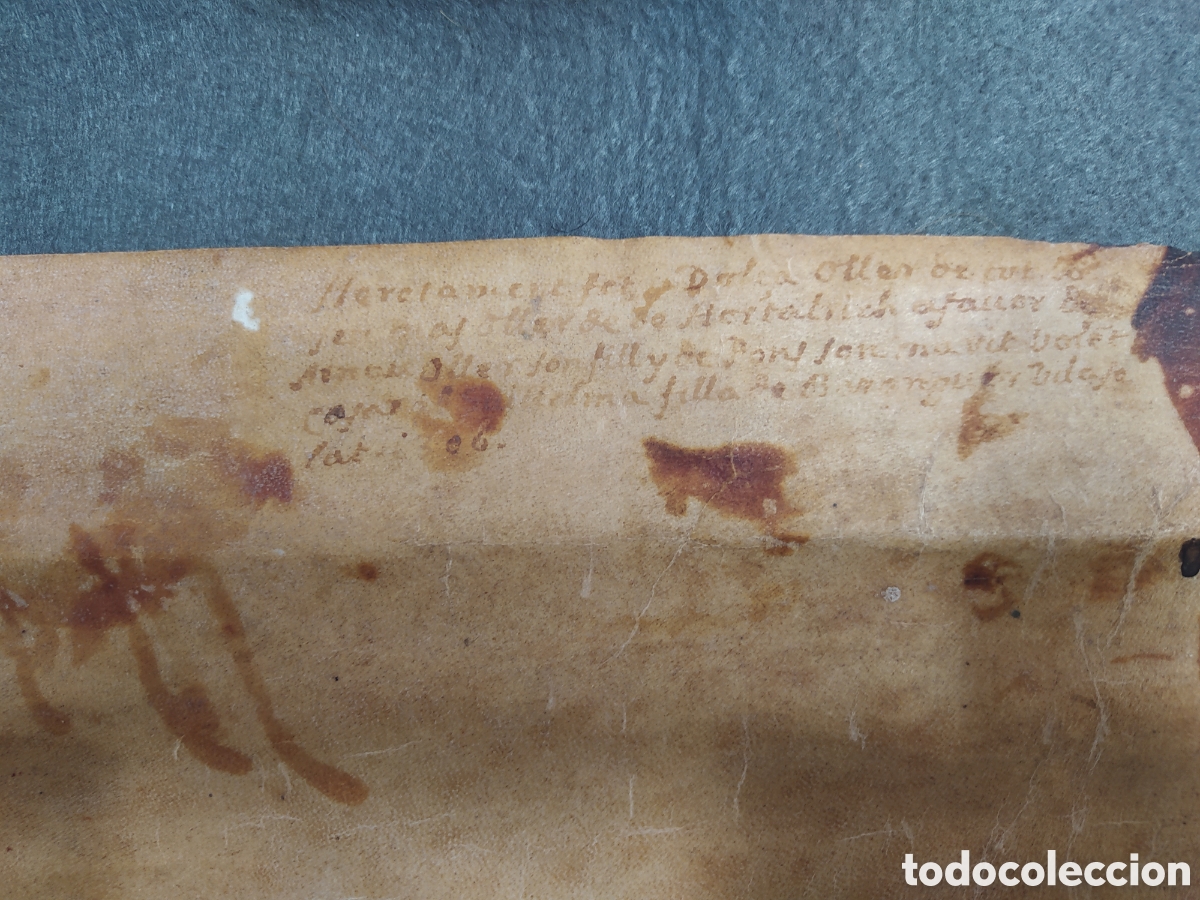 Manuscritos antiguos: PERGAMINO MANUSCRITO DOCUMENTO NOTARIAL 1306 HOSTALRIC - Foto 6