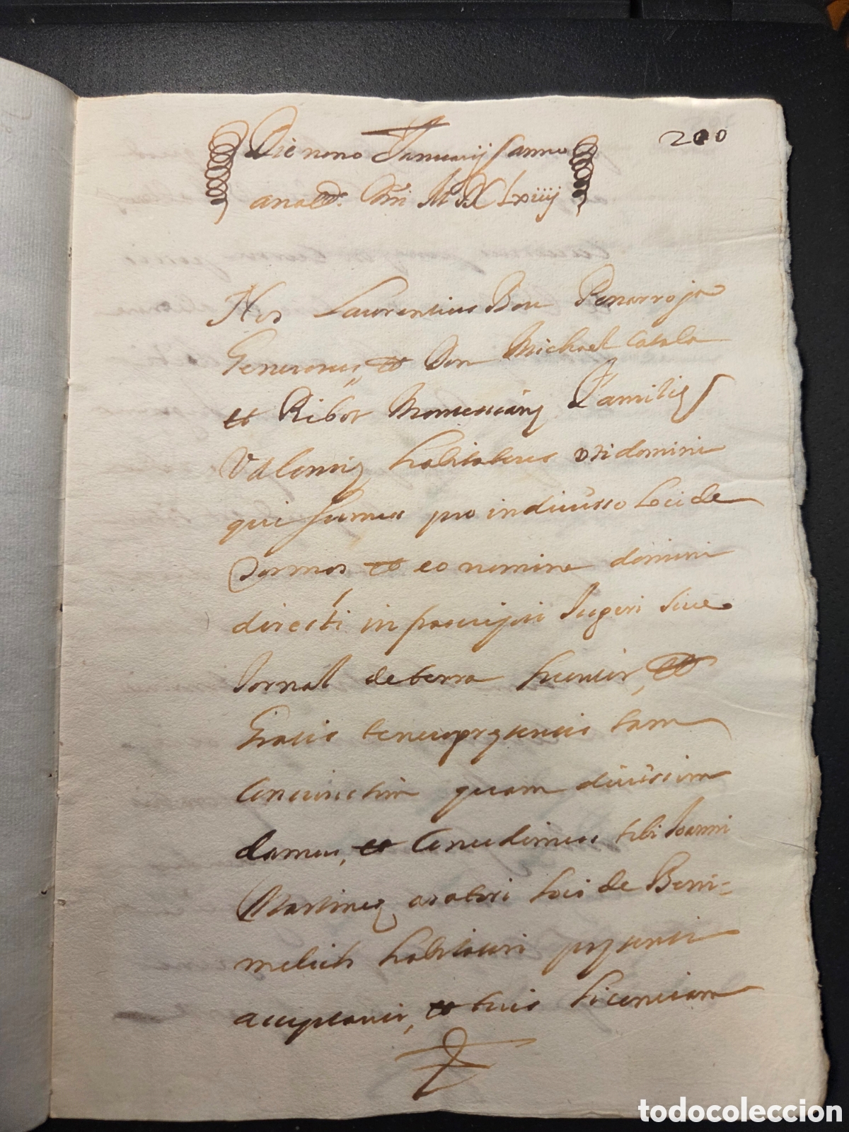 Manuscritos antiguos: VALENCIA. TORMOS, 1664 MANUSCRITO EN LAT&Iacute;N, LICENCIA DE VENTA