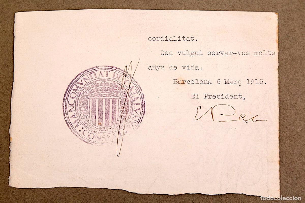 Manuscritos antiguos: PRAT DE LA RIBA - CARTA AUT&Oacute;GRAFA - 1915 - Foto 1