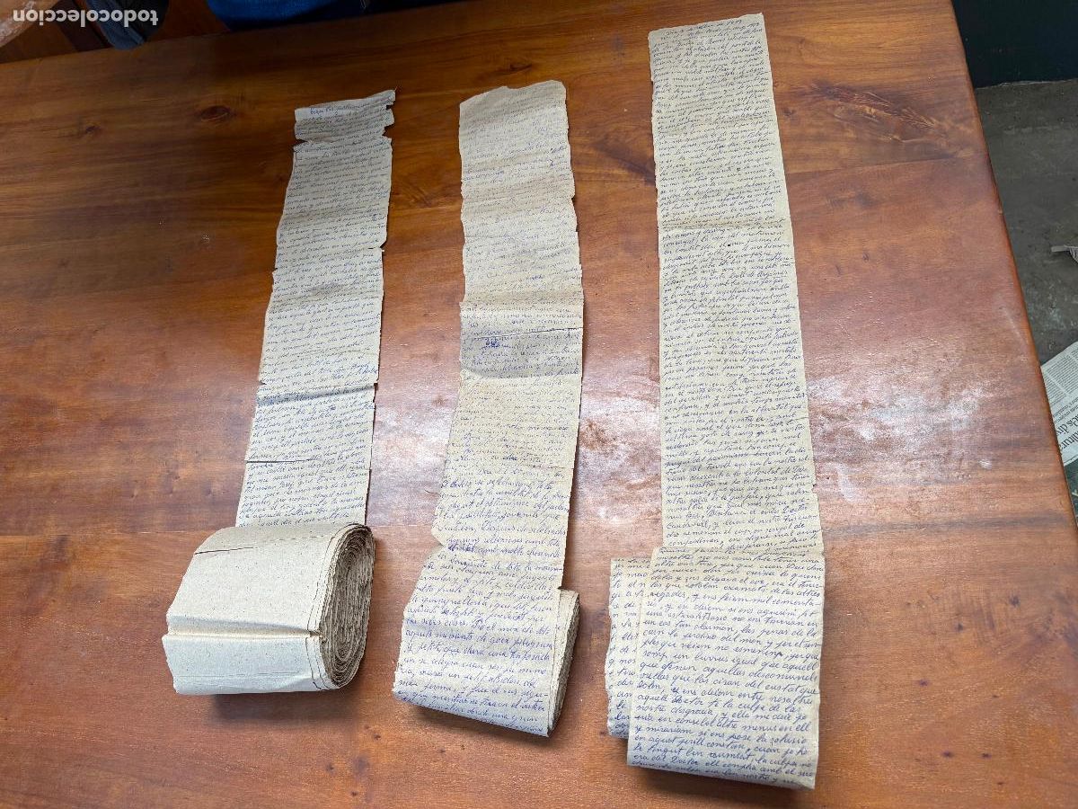 Manuscritos antiguos: Papeles manuscritos guerra civils a&ntilde;os 30 y a&ntilde;os 50 escrito a mano encontrados en un cajon