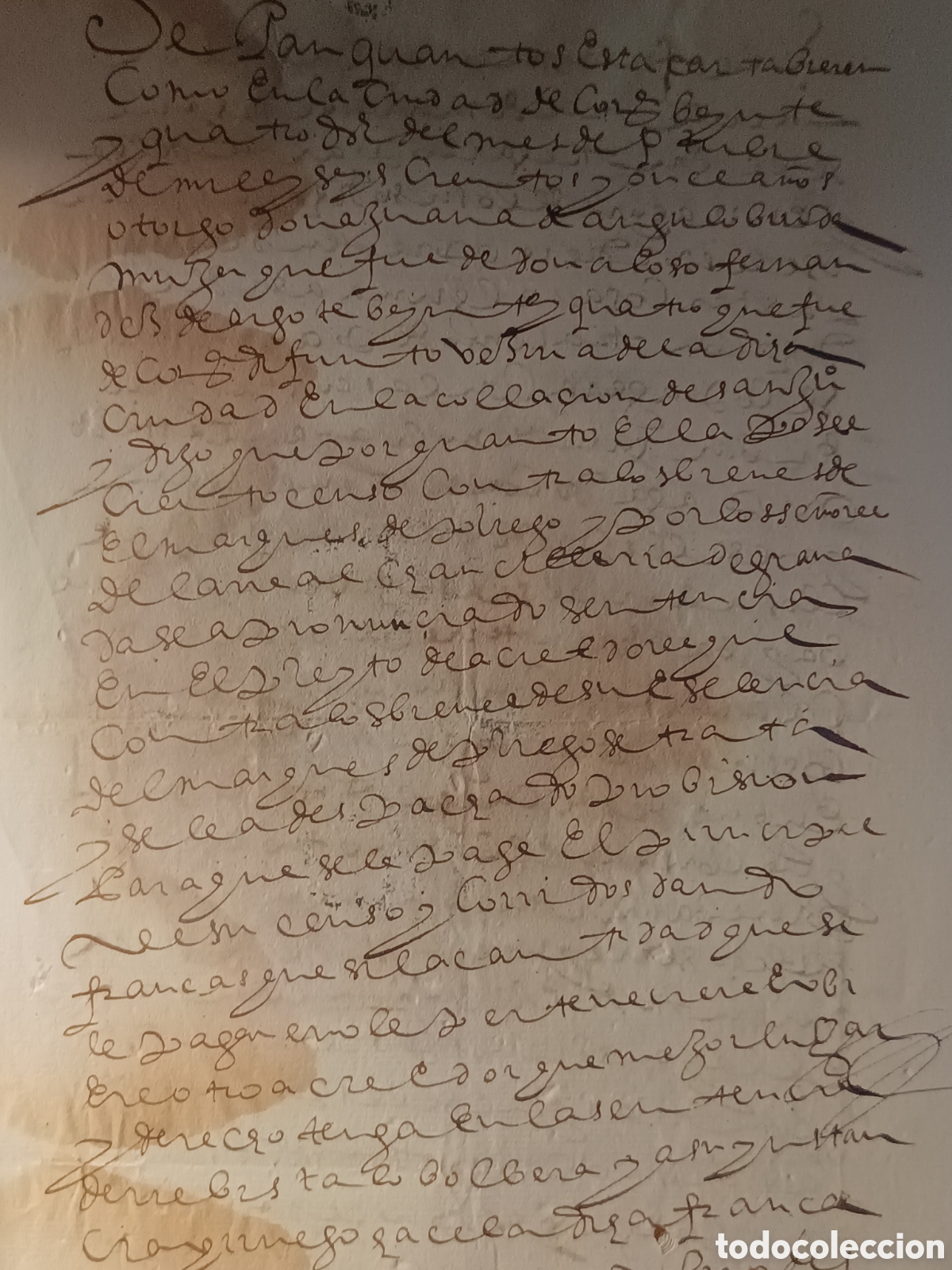 Manuscritos antiguos: CORDOBA 1611 MANUSCRITO NOTARIAL. CENSO DE 400 DUCADOS CONTRA EL MARQU&Eacute;S DE PRIEGO. ARGOTE/ANGULO
