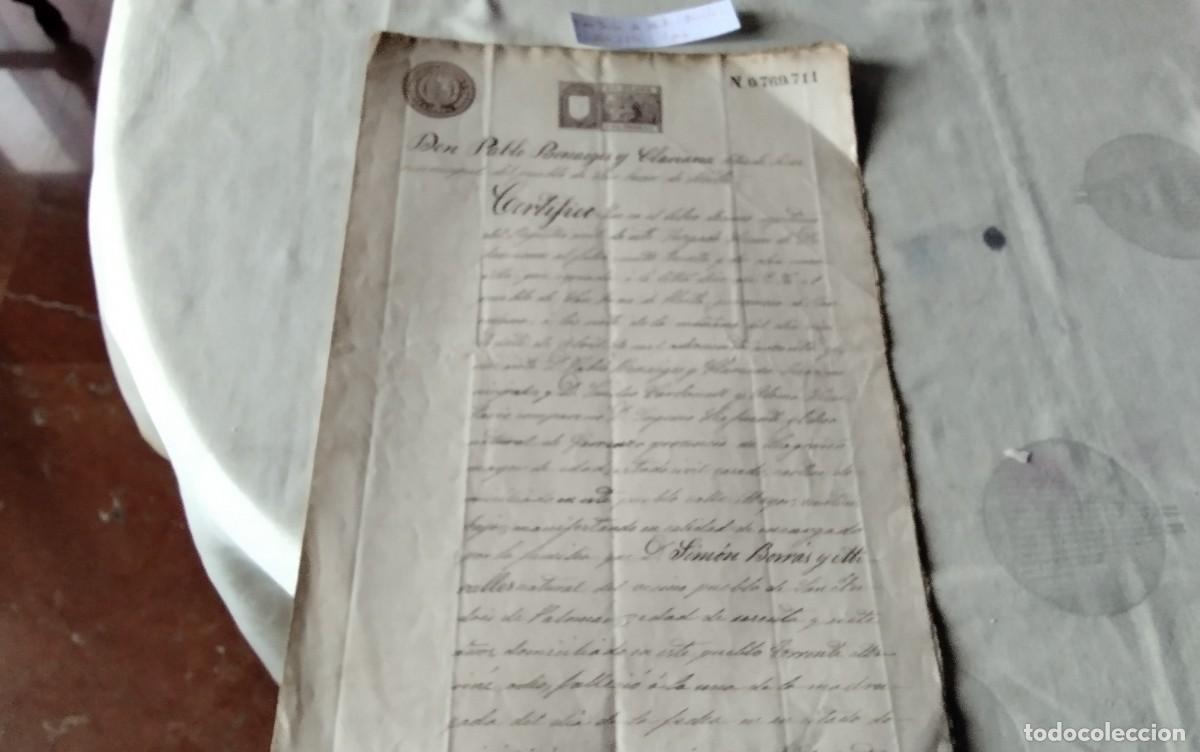 Manuscritos antiguos: SAN JUAN DE HORTA , BARCELONA MANUSCRITO CON TIMBROLOGIA A&Ntilde;O 1896 , 2 PAG