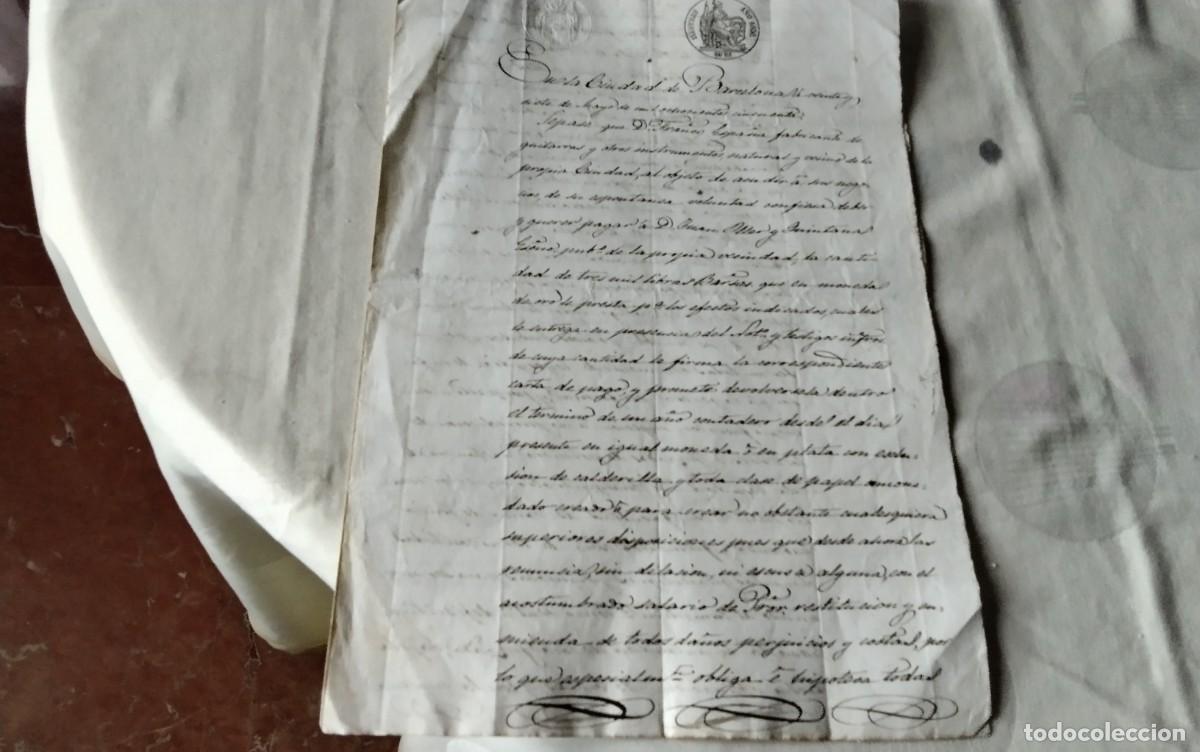 Manuscritos antiguos: BARCELONA , CARTA DE PAGO MANUSCRITA CON TIMBROLOGIA A&Ntilde;O 1850 , 2 PAG