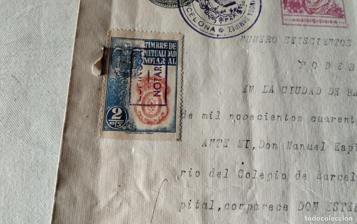 Manuscritos antiguos: BARCELONA , DOCUMENTO CON TIMBROLOGIA A&Ntilde;O 1944, 2 PAG - Foto 5