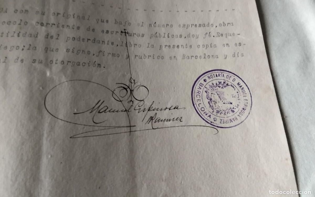 Manuscritos antiguos: BARCELONA , DOCUMENTO CON TIMBROLOGIA A&Ntilde;O 1944, 2 PAG - Foto 7
