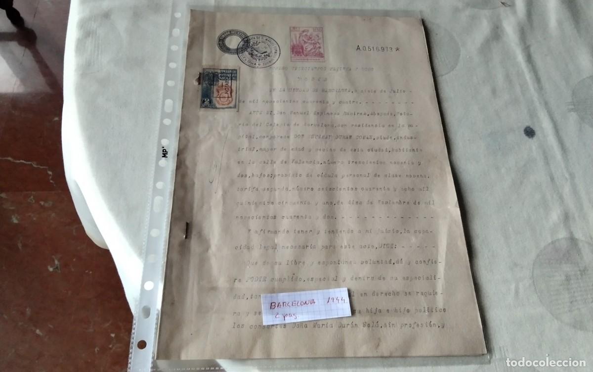 Manuscritos antiguos: BARCELONA , DOCUMENTO CON TIMBROLOGIA A&Ntilde;O 1944, 2 PAG - Foto 10