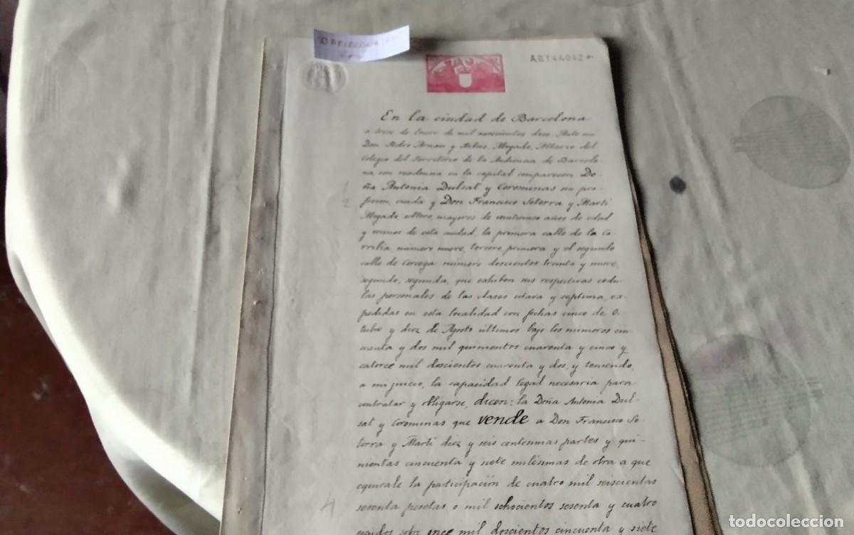 Manuscritos antiguos: BARCELONA MANUSCRITO CON TIMBROLOGIA A&Ntilde;O 1912 , 6 PAG.