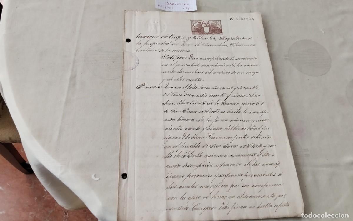 Manuscritos antiguos: BARCELONA MANUSCRITO CON TIMBROLOGIA A&Ntilde;O 1907, 13 PAG