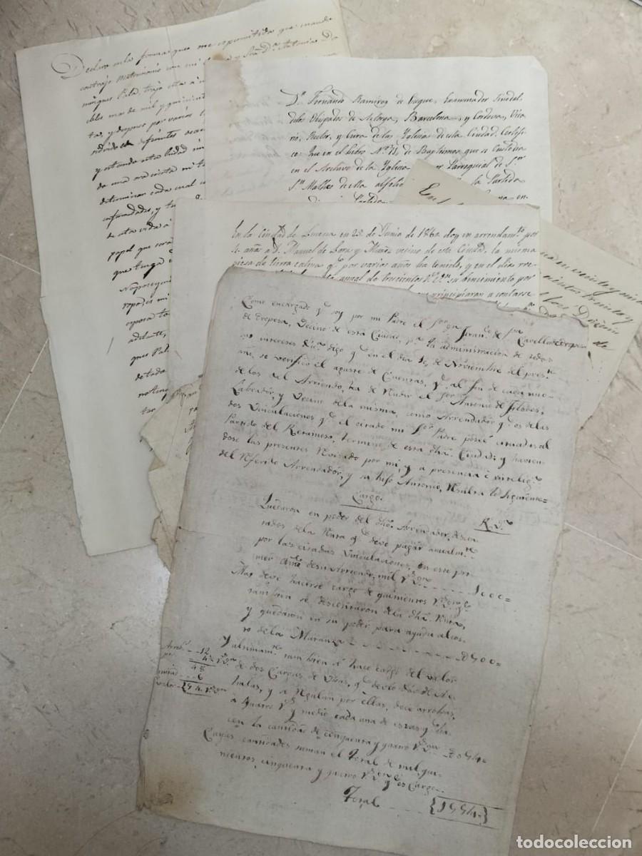 Manuscritos antiguos: Lote 6 documentos Lucena y Antequera. A&ntilde;os 1793. 1814. 1839. 1841, 1855. 1860. 1861