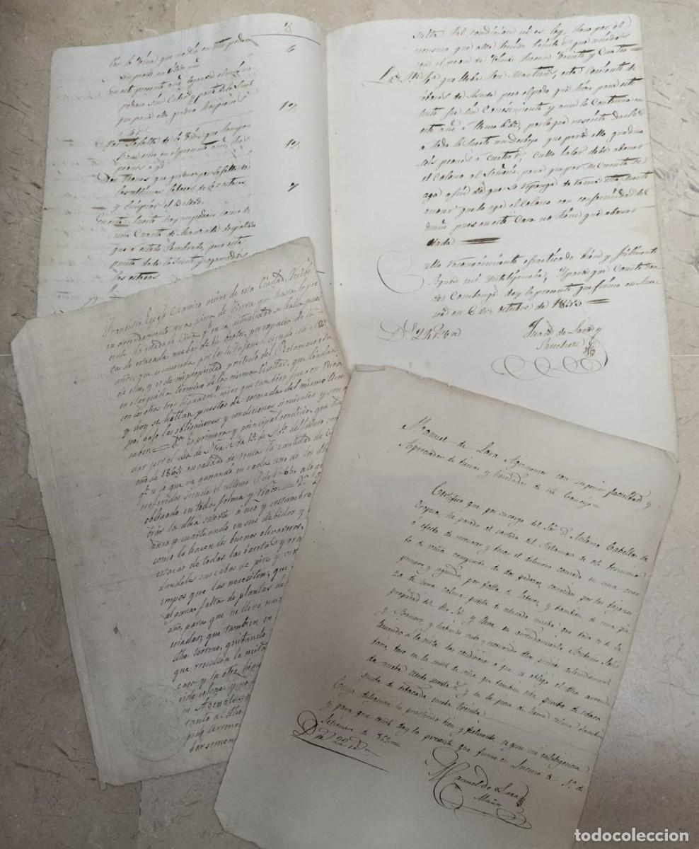 Manuscritos antiguos: Lote documentos Lucena. A&ntilde;os 1818, 1833, 1862. Agricultura, fincas, contratos