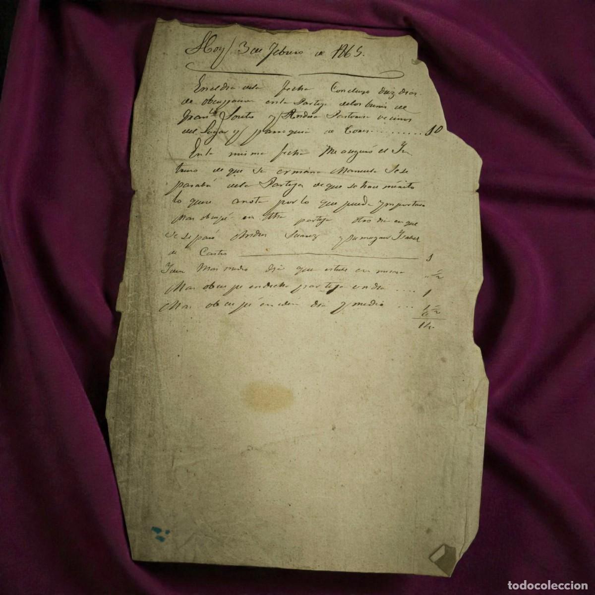 Manuscritos antiguos: Antiguo Documento Manuscrito 1865 &ndash; Carta O Registro Hist&oacute;rico &ndash; Manuscrito Original Siglo XIX