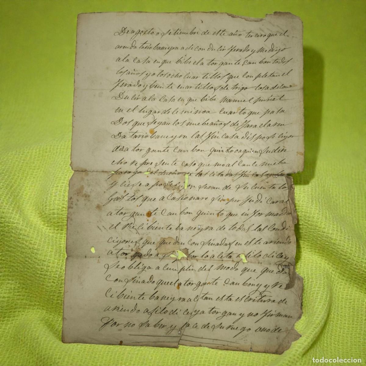 Manuscritos antiguos: Siglo XIX - Documento Manuscrito Antiguo &ndash; Escritura Hist&oacute;rica Con Firmas Y Testigos