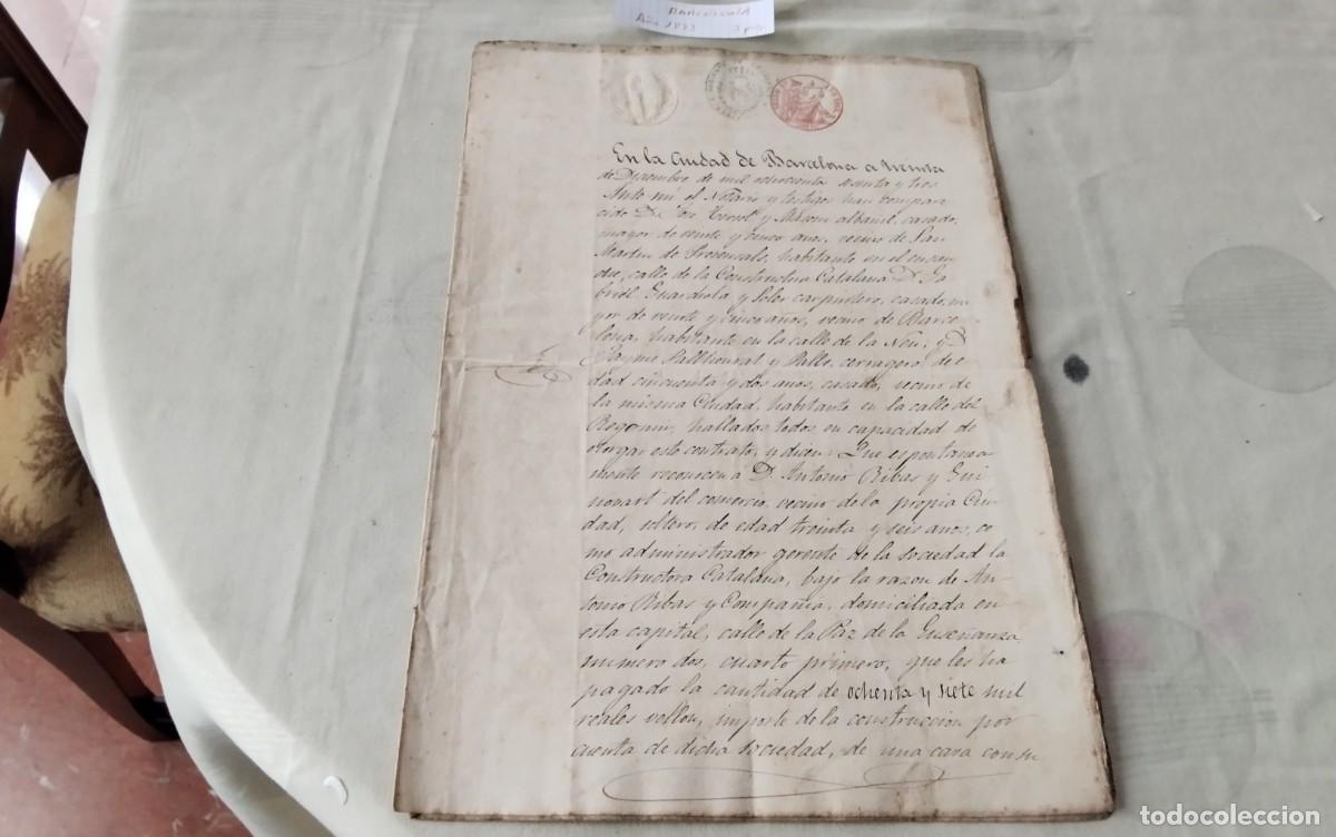 Manuscritos antiguos: BARCELONA MANUSCRITO CON TIMBROLOGIA A&Ntilde;O 1873, 3 PAG