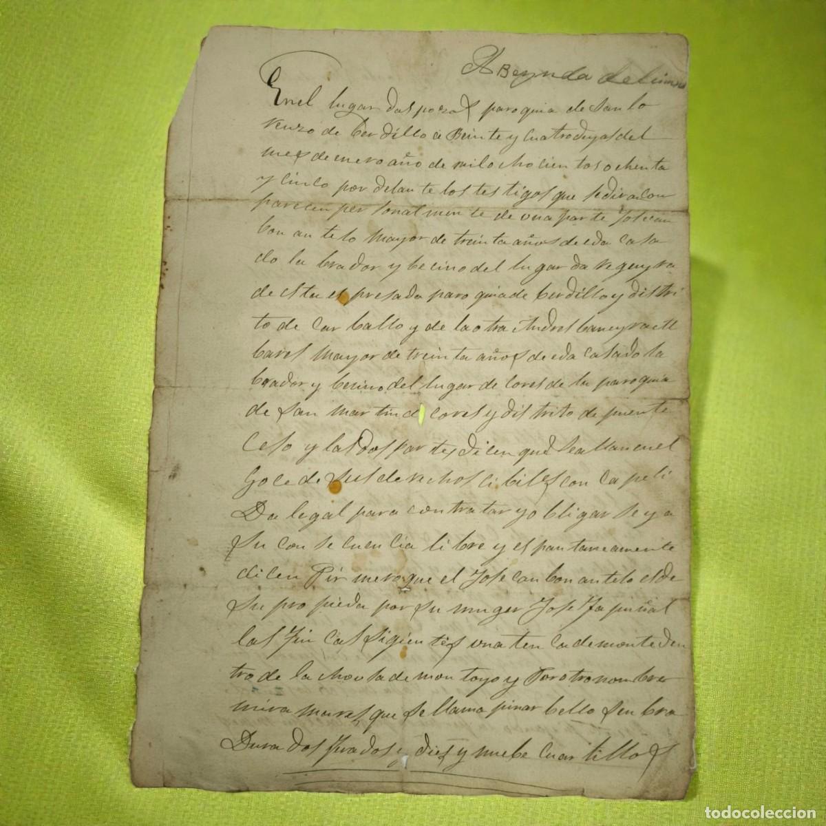 Manuscritos antiguos: Documento Manuscrito Antiguo A&ntilde;o 1885 &ndash; Escritura Legal Hist&oacute;rica Del Siglo XIX