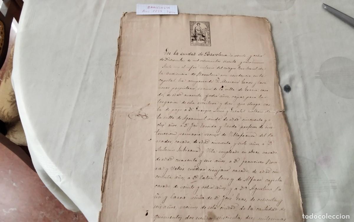 Manuscritos antiguos: BARCELONA MANUSCRITO CON TIMBROLOGIA A&Ntilde;O 1878, 3 PAG