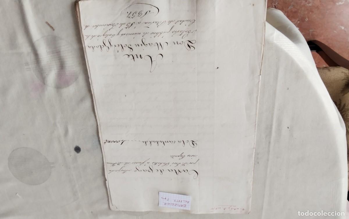 Manuscritos antiguos: BARCELONA MANUSCRITO CON TIMBROLOGIA A&Ntilde;O 1857 2 PAG.