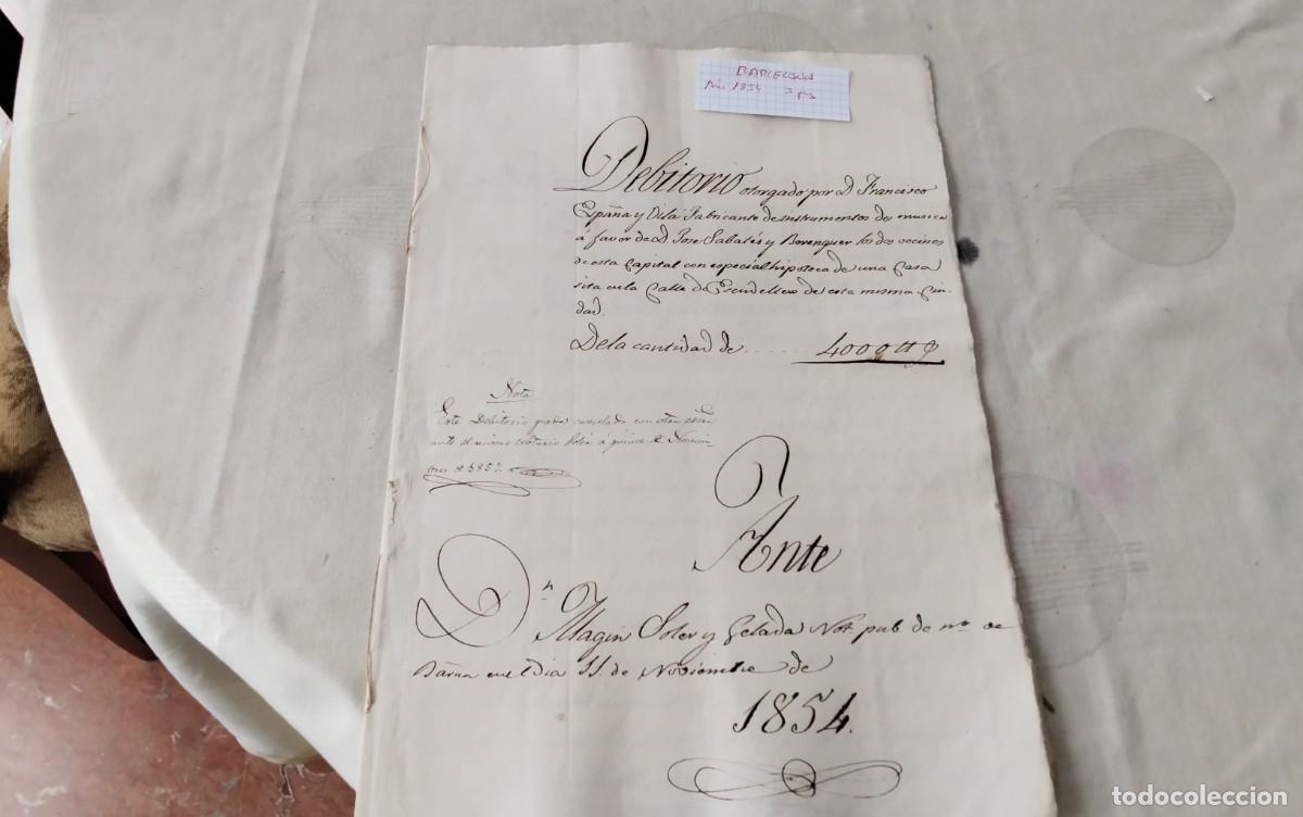 Manuscritos antiguos: BARCELONA MANUSCRITO CON TIMBROLOGIA A&Ntilde;O 1854 3 PAG.