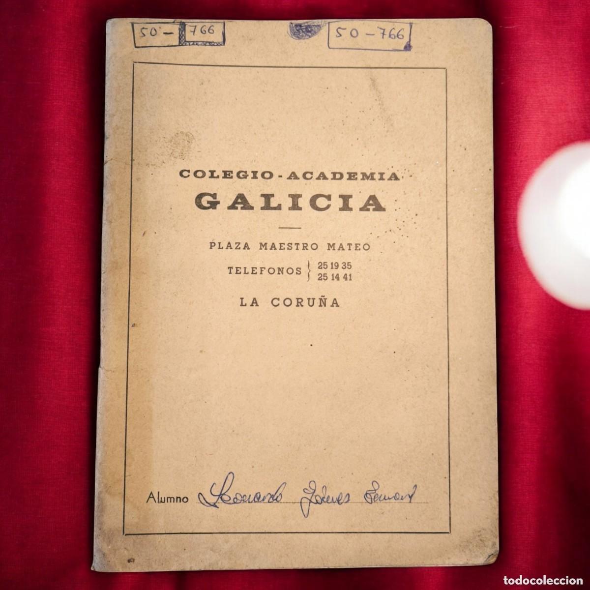 Manuscritos antiguos: Cuaderno Escolar Antiguo Colegio-Academia Galicia &ndash; Apuntes Matem&aacute;ticos Manuscritos