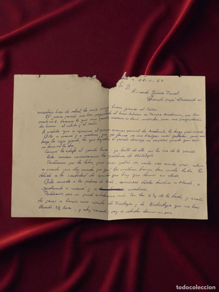 Manuscritos antiguos: ✉️ Carta Manuscrita Original &ndash; 24 De Noviembre De 1969 &ndash; Testimonio &Iacute;ntimo Y Aut&eacute;ntico De &Eacute;poca