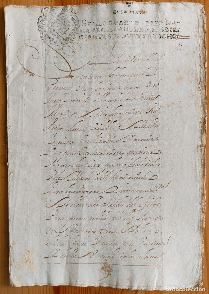 Manuscritos antiguos: MEDINA DE RIOSECO (VALLADOLID) A&Ntilde;O 1698 -2 SELLOS 4&ordm; DE 10 MARAVED&Iacute;S CARLOS II