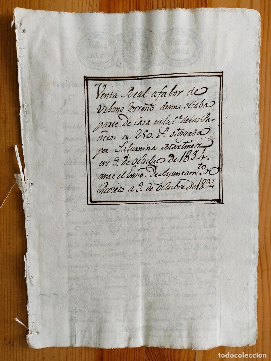 Alte Manuskripte: MEDINA RIOSECO (VALLADOLID) A&Ntilde;O 1834 - CUATRO SELLOS 4&ordm; 40 MARAVED&Iacute;S FERNANDO VII VALGA ISABEL II
