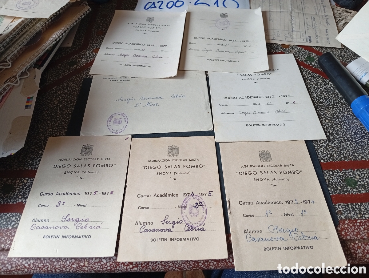 Manuscritos antiguos: Agrupaci&oacute;n escolar mixta SALAS POMBO,Enova, Valencia alumno Sergio Casanova Cebria