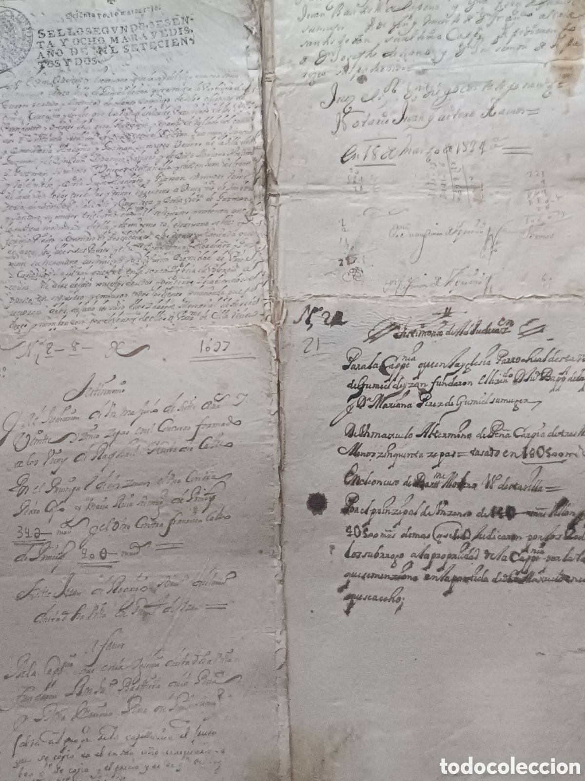 Alte Manuskripte: 1702 MANUSCRITO GUMIEL DE IZAN BURGOS, 50 FOLIOS 5 SELLOS FISCALES FELIPE V VITICULTURA VI&Ntilde;EDOS