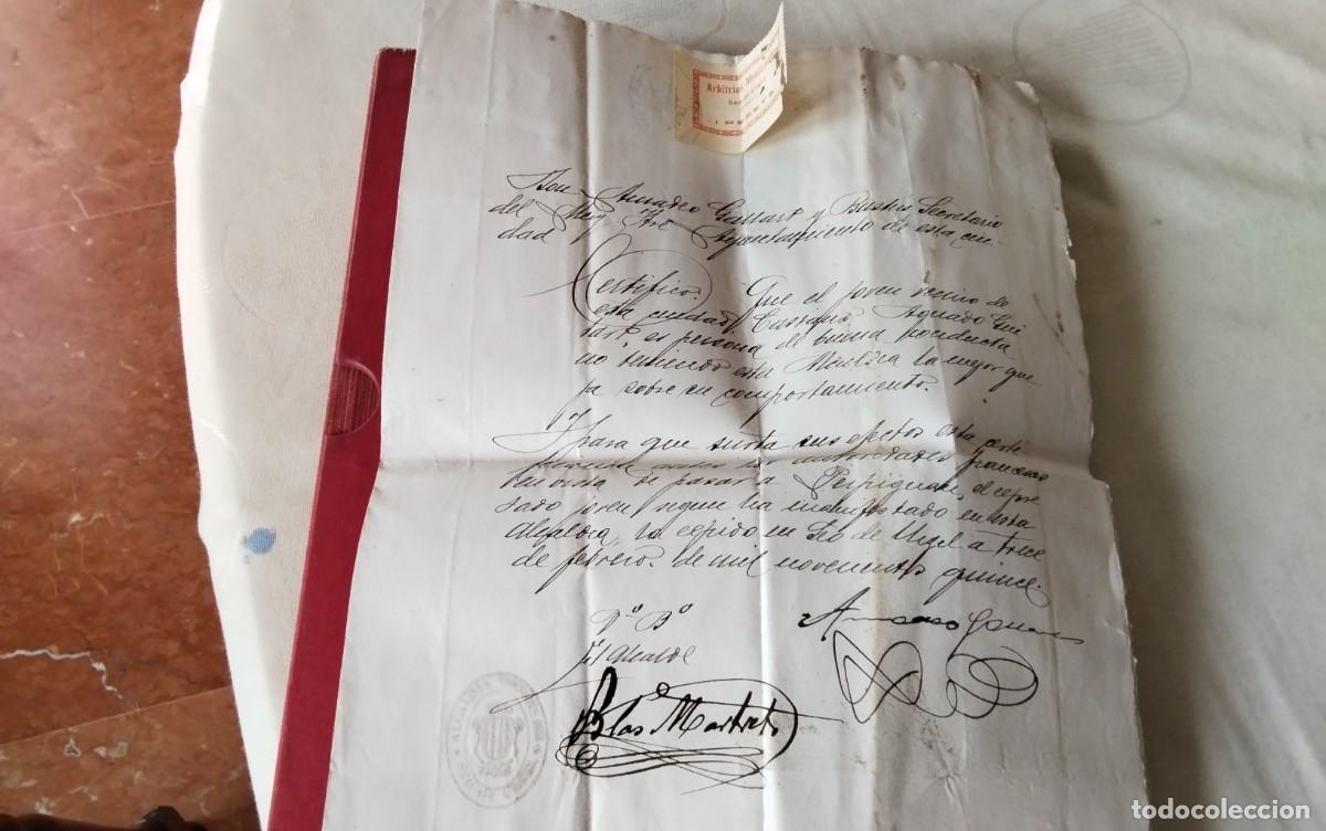 Manuscritos antiguos: SEO DE URGEL MANUSCRITO CON SELLO DE ARBITRIOS MUNICIPALES A&Ntilde;O1915 , MUY RARO