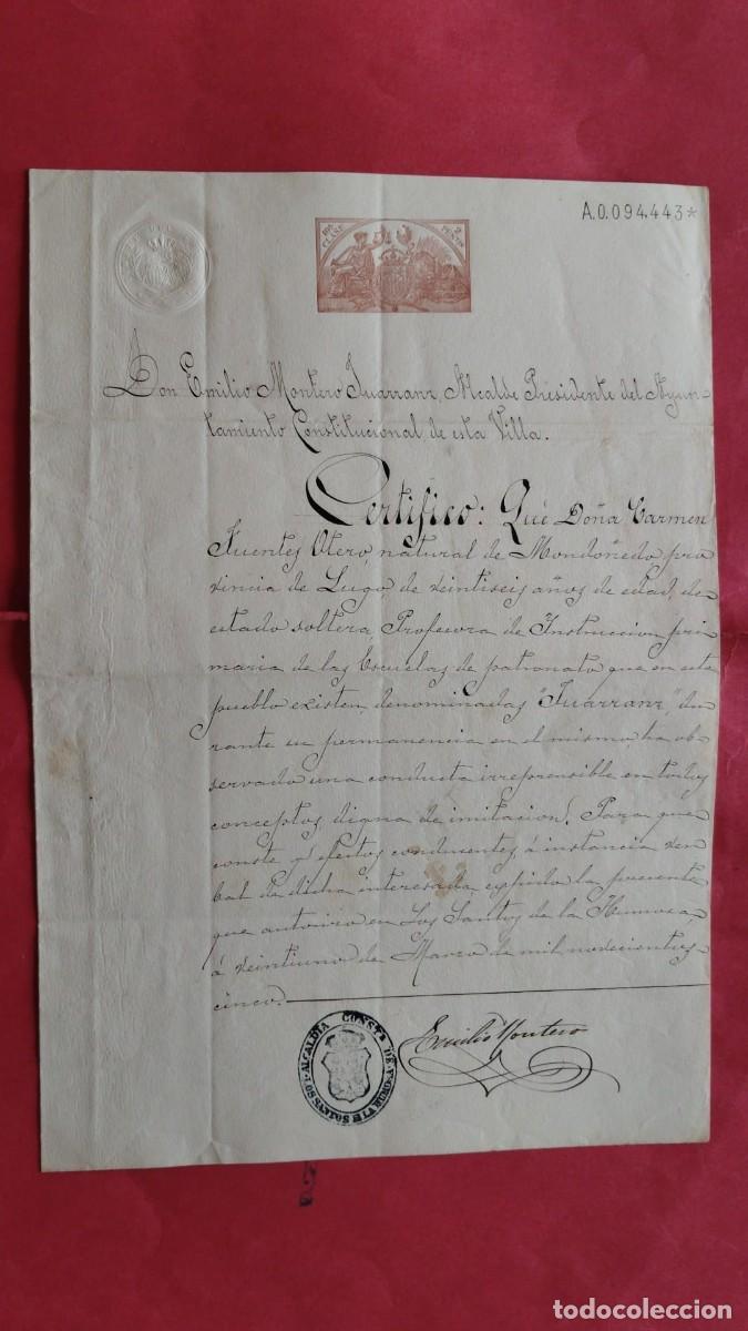 Manuscritos antiguos: EMILIO MONTERO JUARRANZ.-ALCALDE.-LOS SANTOS DE LA HUMOSA.-MANUSCRITO.-MONDO&Ntilde;EDO.-LUGO.-A&Ntilde;O 1905.