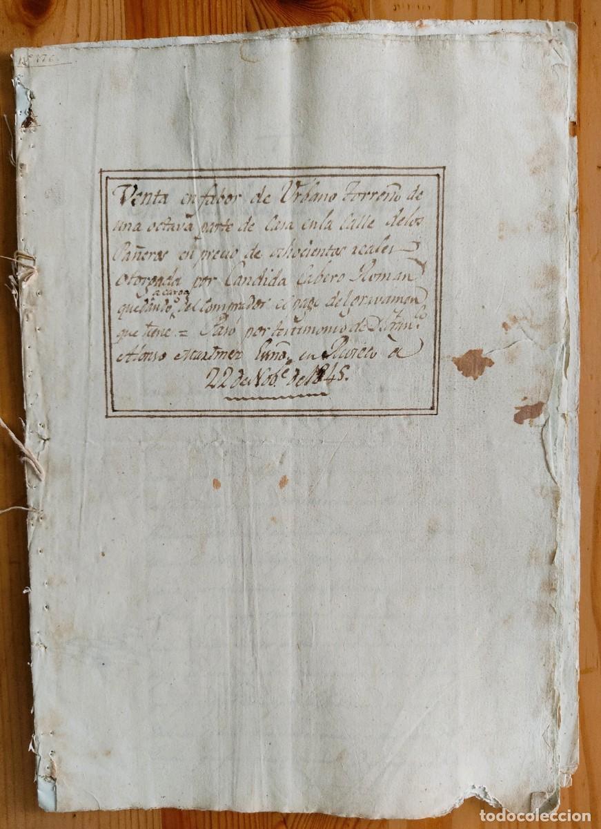 Manuscritos antiguos: VILLARREAL (CASTELL&Oacute;N) A&Ntilde;O 1845 - 4 SELLO 4&ordm; 40 MARAVED&Iacute;S - VENTA OCTAVA PARTE CASA