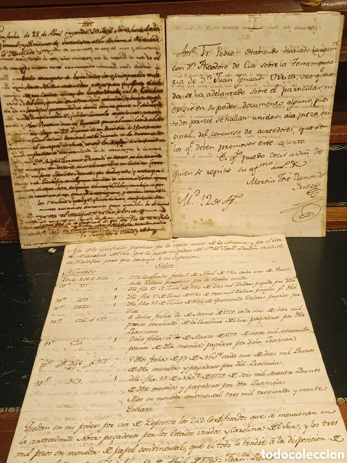 Manuscritos antiguos: 20 HOJAS MANUSCRITAS 1802. EXPEDIENTE HERENCIA JUAN IGNACIO DE URRIZA CUBA M&Eacute;XICO, EE.UU CONTRABANDO