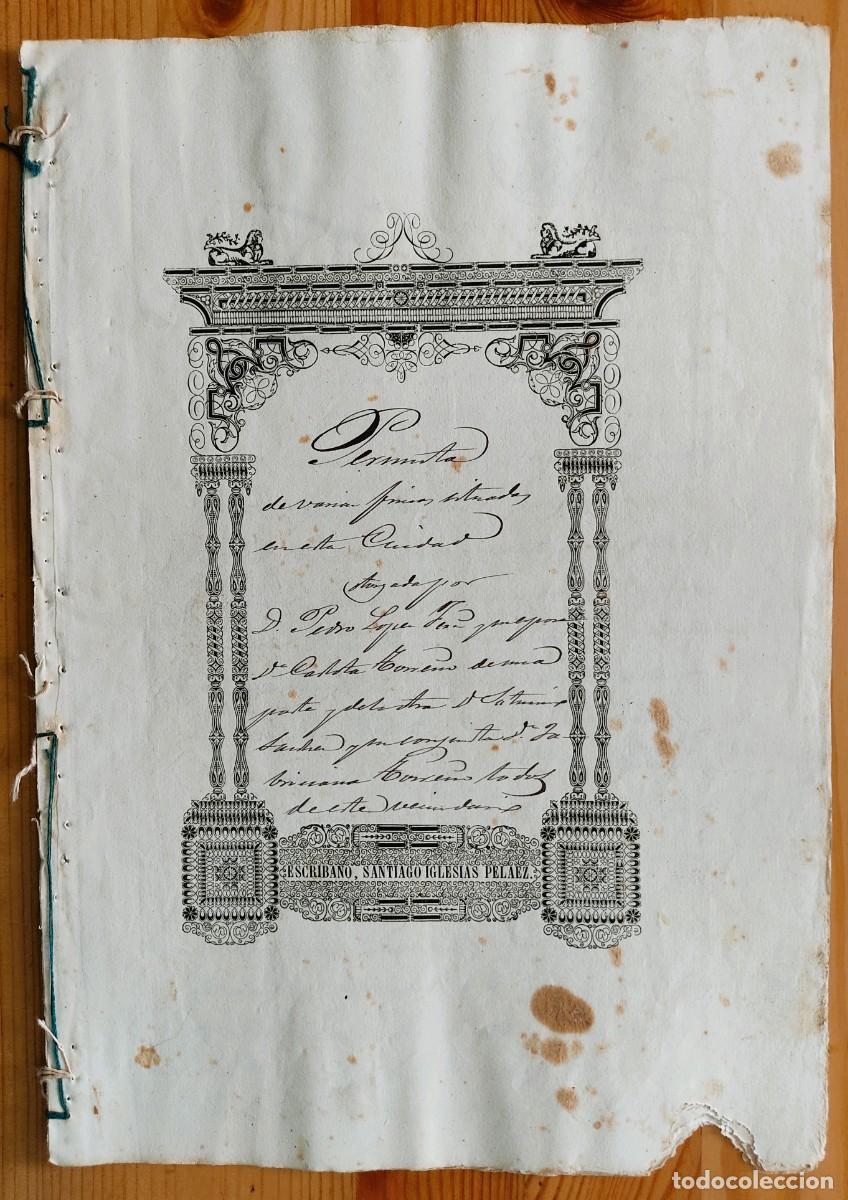 Manuscritos antiguos: MEDINA DE RIOSECO (VALLADOLID) A&Ntilde;O 1853 - 2 SELLO 2&ordm; 40 8 REALES - VENTA DE TIERRAS