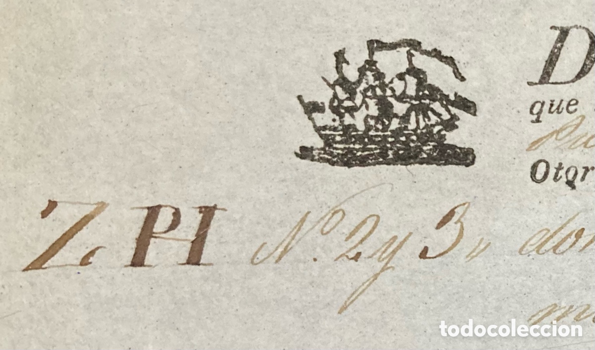 Manuscritos antiguos: Conocimiento de embarque de a&ntilde;il de Guatemala de Cadiz a Santander en 1832. Buque Rufina.
