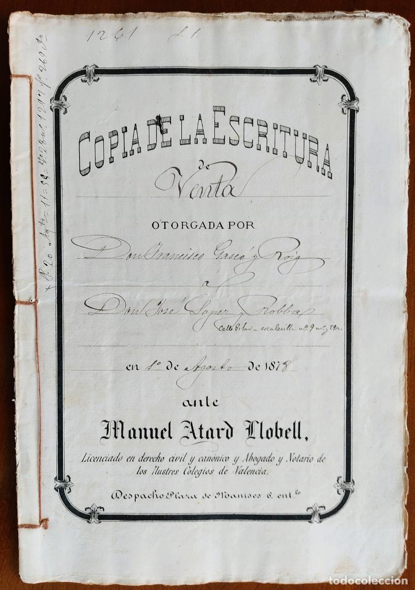 Manuscritos antiguos: VALENCIA A&Ntilde;O 1878 - SELLO 4&ordm; 15 PESETAS Y SELLO 11&ordm; 50 CENT - COMPRA DE UN EDIFICIO EN VALENCIA