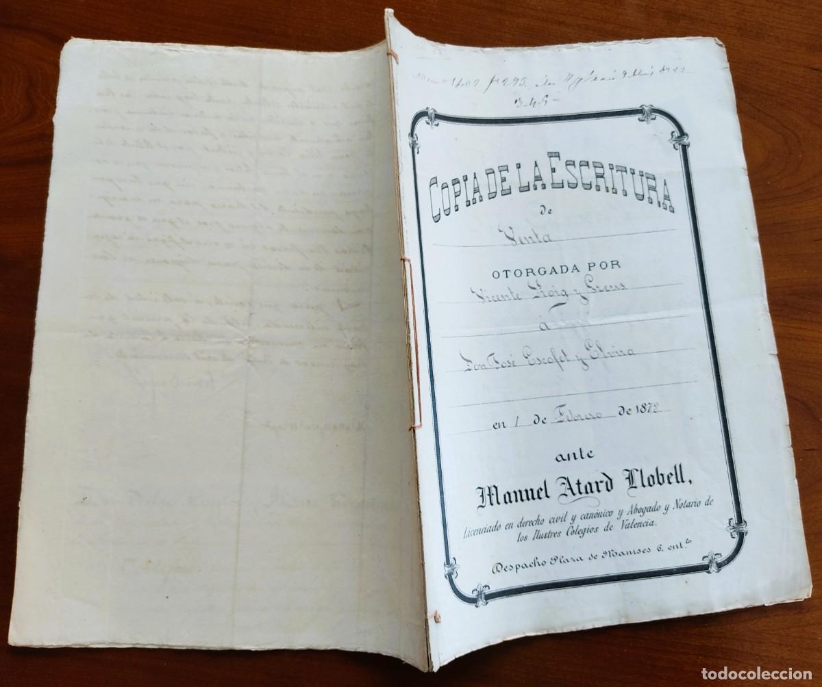 Manuscritos antiguos: VALENCIA A&Ntilde;O 1878 - SELLO 4&ordm; 15 PESETAS Y SELLO 11&ordm; 50 CENT. PESETA - VENTA TIERRAS