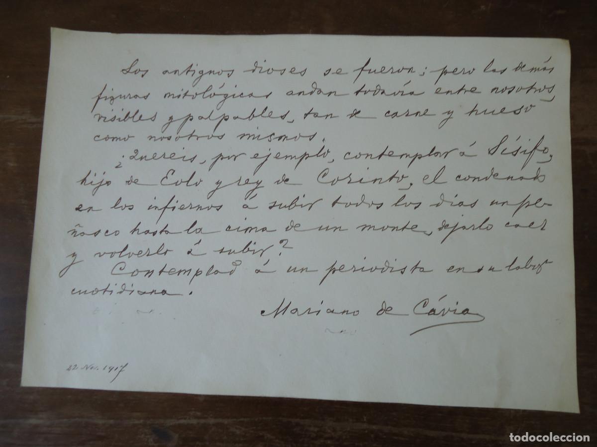 Manuscritos antiguos: MARIANO DE CAVIA. 1917