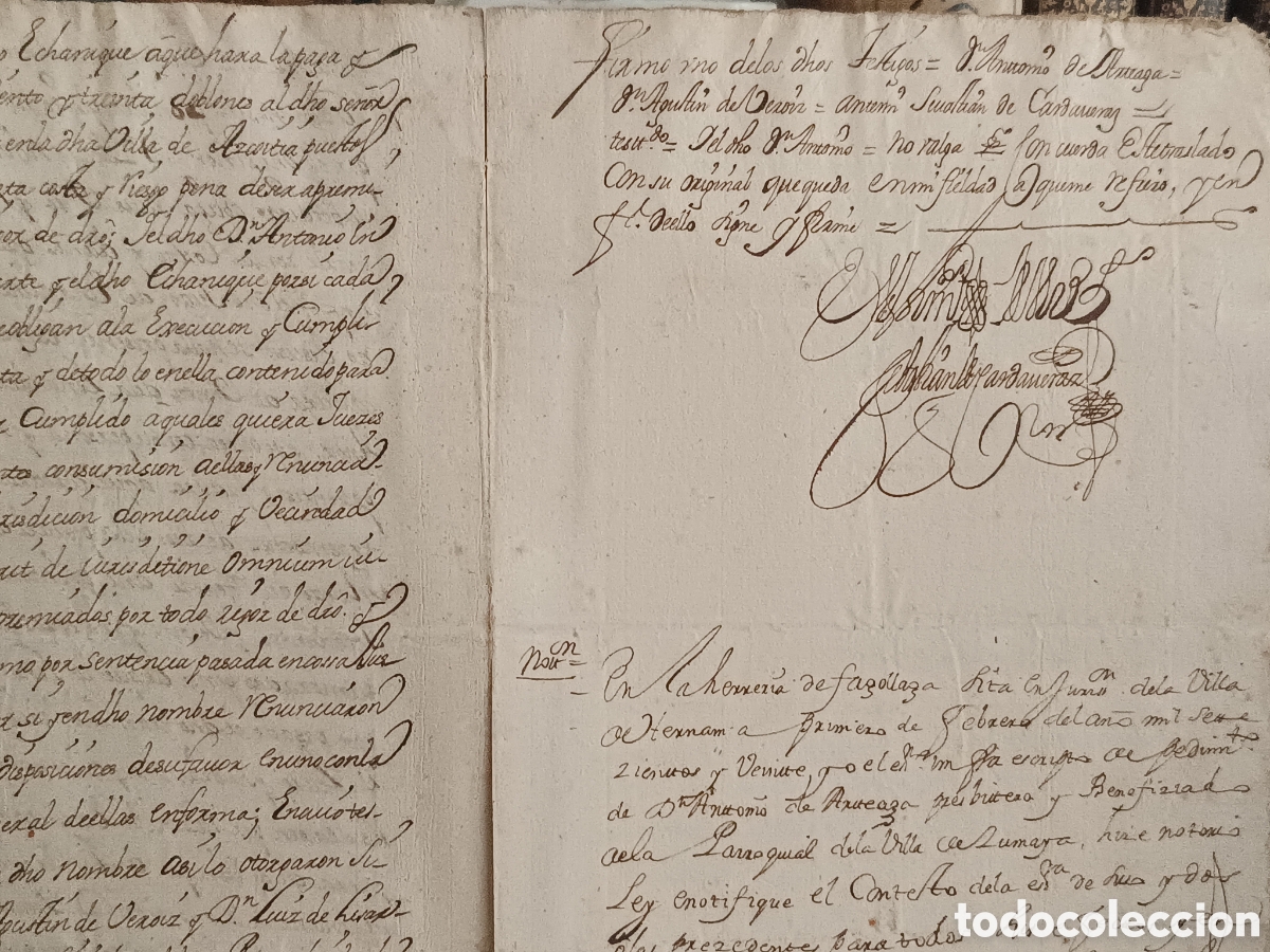 Manuscritos antiguos: 1659-1720 SAN SEBASTIAN EXPEDIENTE PLEITO JUDICIAL VENTA EN ORO FERRERIA FAGOLLAGA CASA IDIAQUEZ