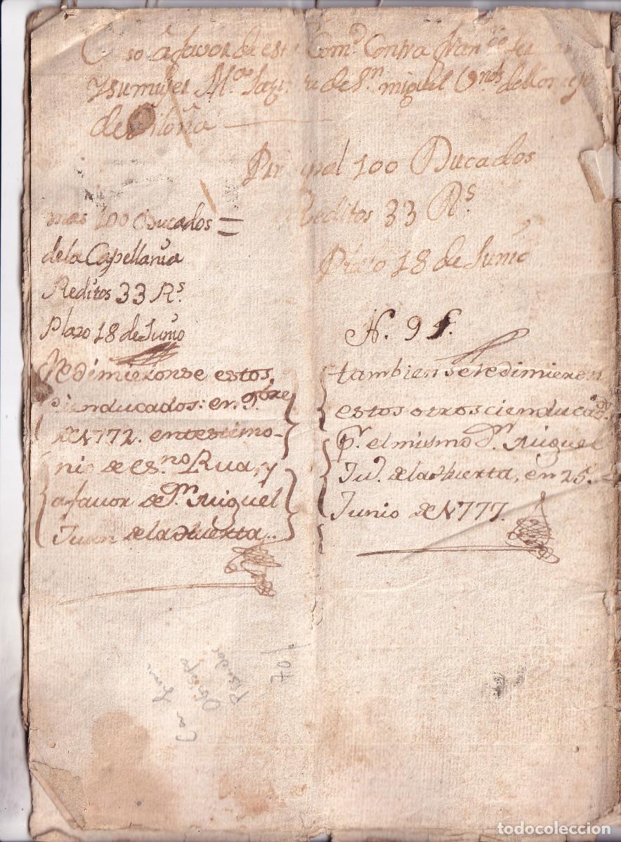 Manuscritos antiguos: CENSO DEL LAS MONJAS FRANCIASCANAS DE VILLAVICIOSA, CON FIRMA DEL OBISPO GONZ&Aacute;LEZ PISADOR. 1773.