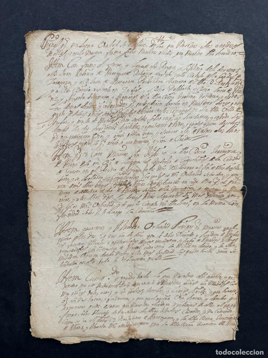 Manuscritos antiguos: a&ntilde;o 1689 - TESTAMENTO BARTOLOME DE ARANGUREN Y JERONIMA DE AYANZ Y URETA - NAVARRA - Foto 4