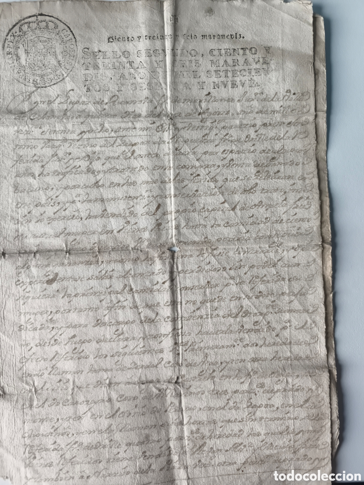 Manuscritos antiguos: Documento manuscrito del a&ntilde;o 1769