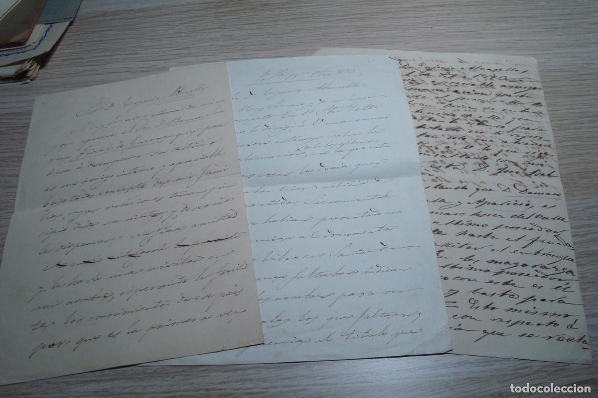 Manuscritos antiguos: TRES ANTIGUAS CARTAS ENVIADAS DESDE VALENCIA A EUGENIO ALBARELLOS 1873