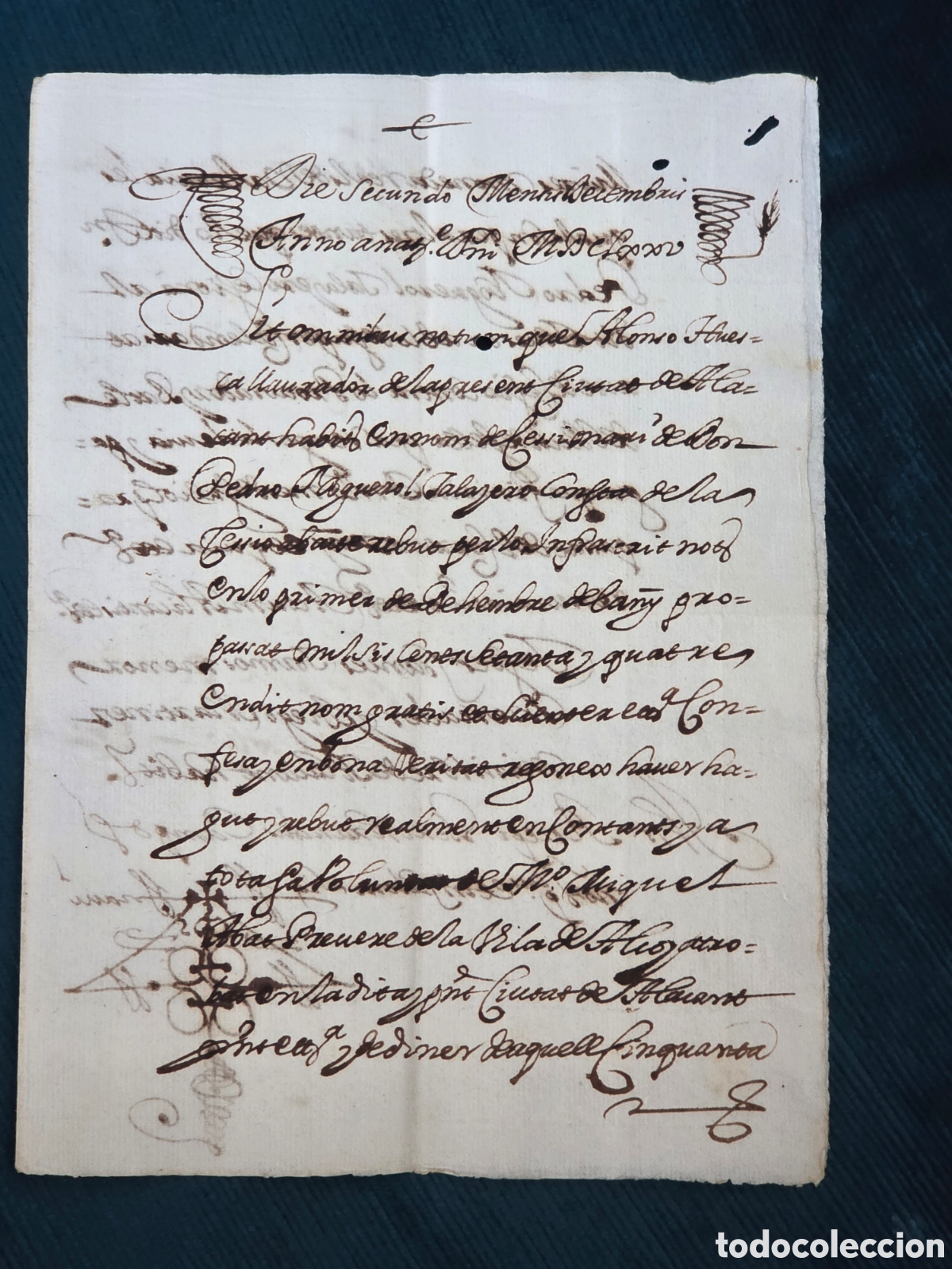 Manuscritos antiguos: ALICANTE 1675 APOCA RECIBO MANUSCRITO